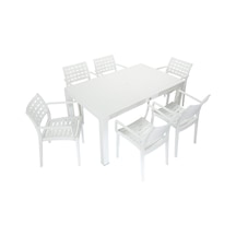 Depootoptan Mandella Wood 90 x 150 CM Cafe Koltuk Masa Takımı Beyaz