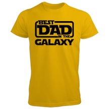 Best Dad İn The Galaxy Sarı Erkek Tişört