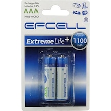 Efcell HR-1100AAA 1100 mAh AAA Ni-MH Şarj Edilebilir İnce Kalem Pil 2'li