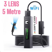 3 Lensli Wifi Yılan Kamera 5 Metre