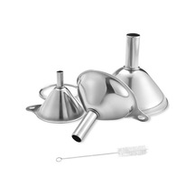 Springsun 201 Paslanmaz Çelik Mini Huni 3'lü Set: Sıvı Ayırıcı, Yağ/sirket Huni Ve Temizlik Fırçası İle Mutfakda Verimli Döküm