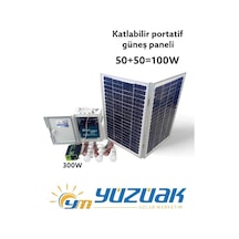 Yüzüak 24 AH Akü 100W Panelli TV-Laptop-Lamba ve Telefon Şarj Sistemi