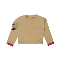 Panço Kız Çocukkolu Cep Detaylı Sweatshirt Bej 2221gb08039-484 001 Panço Kız Çocukkolu Cep Detaylı Sweatshirt Bej 2221gb08039-484 001