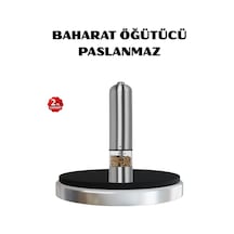 Otomatik Baharat Öğütücü Seti Pilli, Paslanmaz Çelik, Led Aydınlatmalı Açık Ahşap