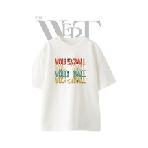 Thewert Volleyball Retro Tasarım Baskılı Ünisex Beyaz Oversize T-shirt