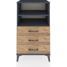 Hyperion Komodin 2 Raflı 3 Çekmeceli 60x44x106 Antrasit-çam Antrasit