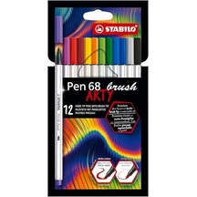Pen 68 Brush Arty - Premium Keçeli Kalem - 12'li Paket - Çeşitli Renkler