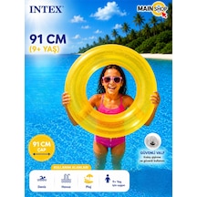 Mainshop Intex Fosforlu Neon Büyük Boy Deniz Simidi 91 Cm 9+ Yaş - Yetişkin Ve Çocuk Havuz Simidi M- 59262