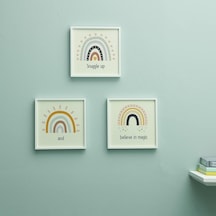 Odasına Özel Minimal Gökkuşağı Tasarımlı Çerçeve - 20x20 Cm Yeniden Kullanılabilir Yapışkanlı
