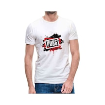Pubg Playerunknowns Baskılı Beyaz Erkek Tshirt