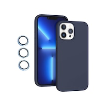 Apple Uyumlu iPhone 15 Pro Max Kılıf Kamera Lensli Lansman Silikon Kapak