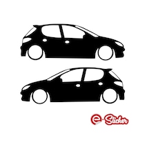 Peugeot 207 Basık Oto Sticker Araba Sticker (418493764)