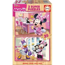 Educa 2X25 Parça Minnie Happy Helpers Ahşap Çocuk Puzzle