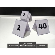 Şeffaf Etiket Pvc İsimlik Masa Numaraları Çift Yön 1-40 Arası Ayaklı Numaralar