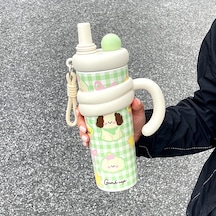 Maxaccess Green 700ml Termos: Çift Cidarlı, Sızdırmaz, Seyahat Kupası, Pipetli, Geniş Kulplu, Sıcak/soğuk İçecek Koruma