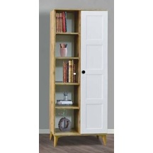 Tek Kapılı Çam Kare Kitaplık Çam