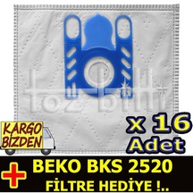 Beko Bks 2520 Süpürge Toz Torbası 16 Adet