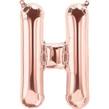 H Harfi Rose Gold Folyo Balon 34 İnç 80 Cm