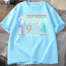 Flood Of Style 30 Yaşındaki Hediyeler T-shirt Erkekler Pamuk Kısa Kollu Tshirt Doğan 1994 Vintage 30th Doğum Mavi