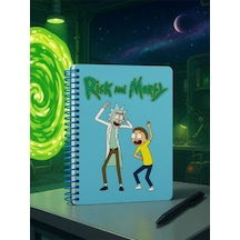 Öğrenci Ve Ofis Kullanımı İçin Uygun Rick And Morty Temalı Spiralli Kareli Defter 80 Yaprak