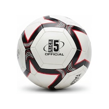 Futbol Topu Sert Zemin Halı Saha 5 Numara Beyazsiyahkırmızı
