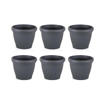 Omnipazar So-hs06 Plastik Hasır Desenli Saksı 42 Lt Antrasit 6 Adet
