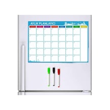 Dünya Magnet Aylık Magnet Planlayıcı, 35x50 Cm Katlanabilir Silinebilir Mıknatıslı Yazı Tahtası Tek Renk