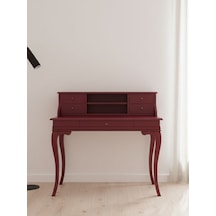 Regis Rustik Still Raflı Ahşap Çalışma Masası 70x110 Bordo