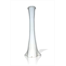 Uzun 60 Cm Düz Beyaz Kırılmaz Dengeli Sert Plastik Vazo Saksı