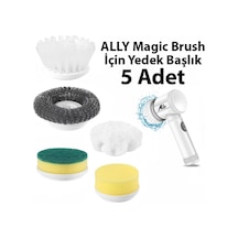 Magic Brush Şarjlı Temizleme Fırçası İçin 5 Adet Yedek Başlık Beyaz