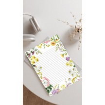 20 Adet 20x28 cm Boyutunda Çiçekli Mektup Kağıdı/not Kağıdı Model 15