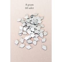 Oya Abiye Bileklik Kolye Pleksi Metalik Plastik Pul Gümüş Renk 8 Gram 60 Adet - Bnc504