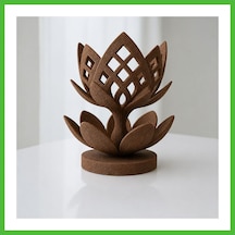 Vaveni 3d Baskı Lotus Çiçeği Mumluk - Dekoratif Tealight Mumluk-kahverengi Arz