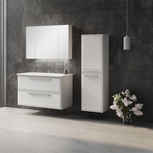 Orka Nuvola 100 Cm Mdf Beyaz Banyo Dolabı Takımı Ve Boy Dolabı Beyaz