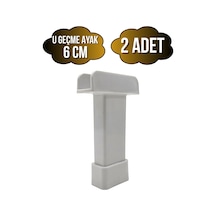 U Geçme Beyaz Plastik Ayarlı Ayak Mobilya Masa Ve Dolap Ayağı Beyaz 6cm 2 Adet Beyaz