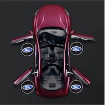 Ford 2 Adet Araçları Için Pilli Yapıştırmalı Mesafe Sensörlü Kapı Altı Led Logo / Projektör