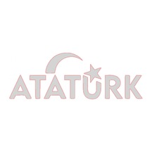 Atatürk Yazı 15cm Parlak Nikel Etiket - Sticker