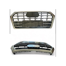 Ön Panjur Mat Krom Çerçeve Mat Krom Çizgili Parlak Siyah Zemin Audi Q5 2017-2022 - 80a853651j Rn4
