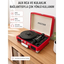 Şarj Edilebilir Taşınabilir Pikap 1800 Mah Dahili Pil Bluetooth Ve Çoklu Bağlantı Seçenekli - Lisinya