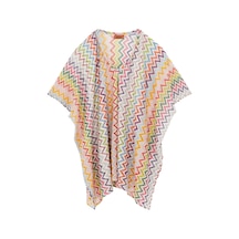 Missoni Yarı Şeffaf Kısa Plaj Elbisesi, Zigzag Desenli, Metalik Işıltılı, Lüks Plaj Şıklığı Çok Renkli Missoni Yarı Şeffaf Kısa Plaj Elbisesi, Zigzag Desenli, Metalik Işıltılı, Lüks Plaj Şıklığı Çok Renkli