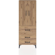 Arges Dolap 3 Raflı 3 Çekmeceli 2 Kapaklı 60x30x163 Çam-çam Atlas Çam