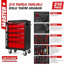 Cerpa Norm 210 Parça 5 Çekmeceli Yanlıklı Takım Arabası Dolu Diğer