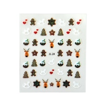 No:24 - Noel Baba 3d Tasarım Yapışkan Tırnak Sticker Tırnak Dövmesi Nail Art