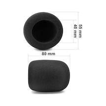 El Mikrofon Süngeri Siyah Profesyonel Tekli, 80x55mm, Uzun Ömürlü,