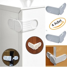 Çocuk Bebek Dolap Kapak Kapı Köşe Koruma Kilidi Vidasız Koruyucu 8 x 7.5 CM Çok Renkli