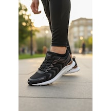 Enoch Erkek Siyah Detaylı Spor Ayakkabı - Yüksek Taban Yürüyüş Sneaker Siyah