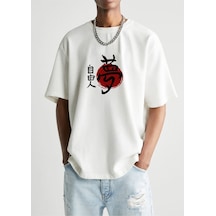 Startmore Baskılı Oversize Beyaz T-shirt