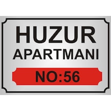 Apartman İsim Tabelası Mod2 Aliminyum AYNALI Gümüş  Metal Levha