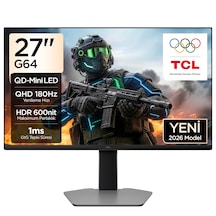 Tcl 27g64 27 İnç Qhd Mini Led Oyuncu Monitörü, 180 Hz, 1 Ms Gtg, Hdr600, Freesync