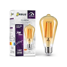 2 Adet Orbus Dim Edilir Led Filament Ampul St58 7 Watt 700lm E27 Sarı Işık